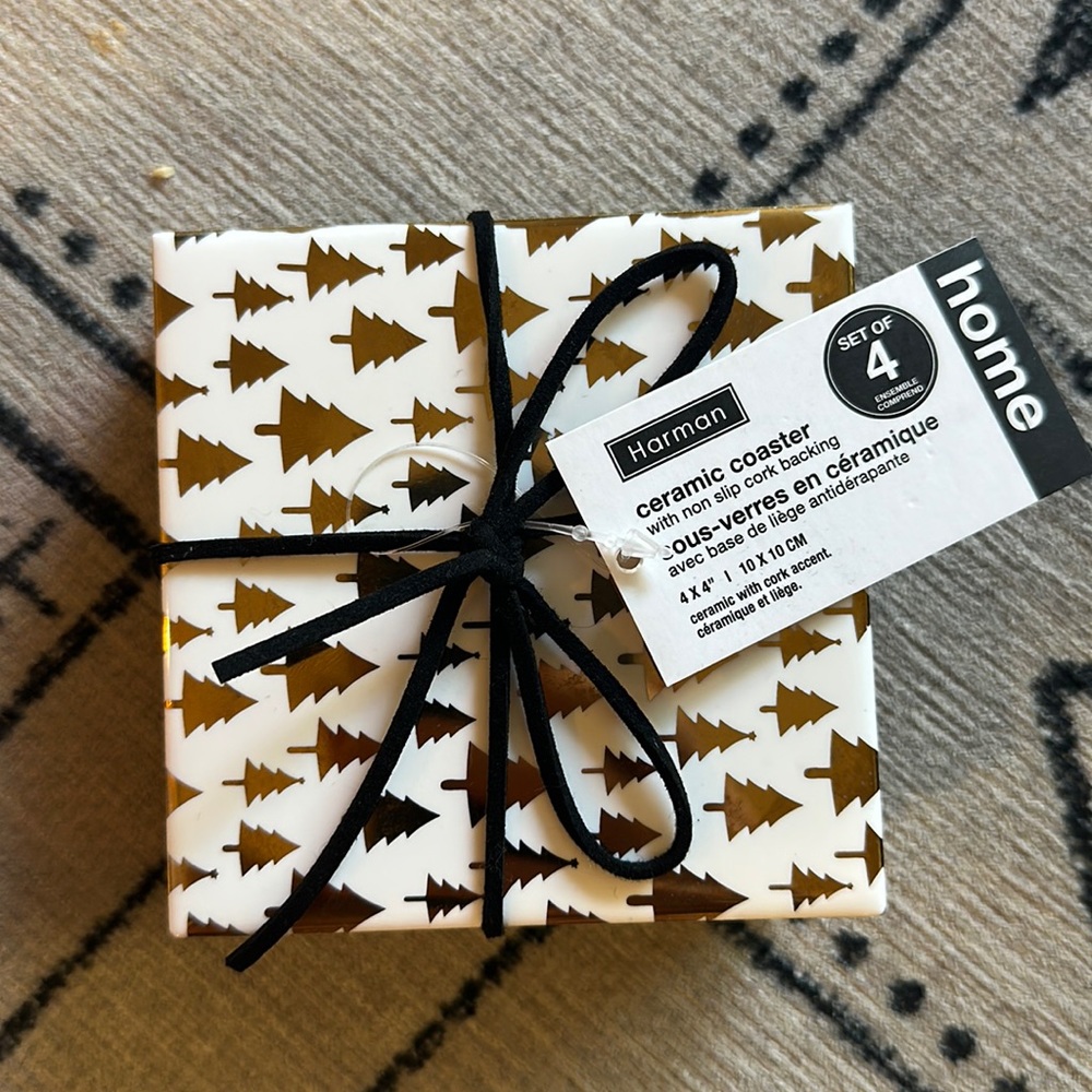Harman ceramic coasters 4x4”